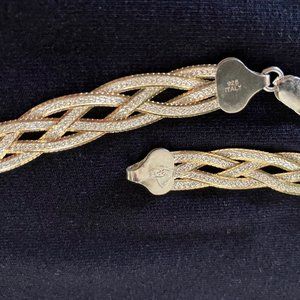 Unique Reversible Braided Necklace 925 Made in Italy